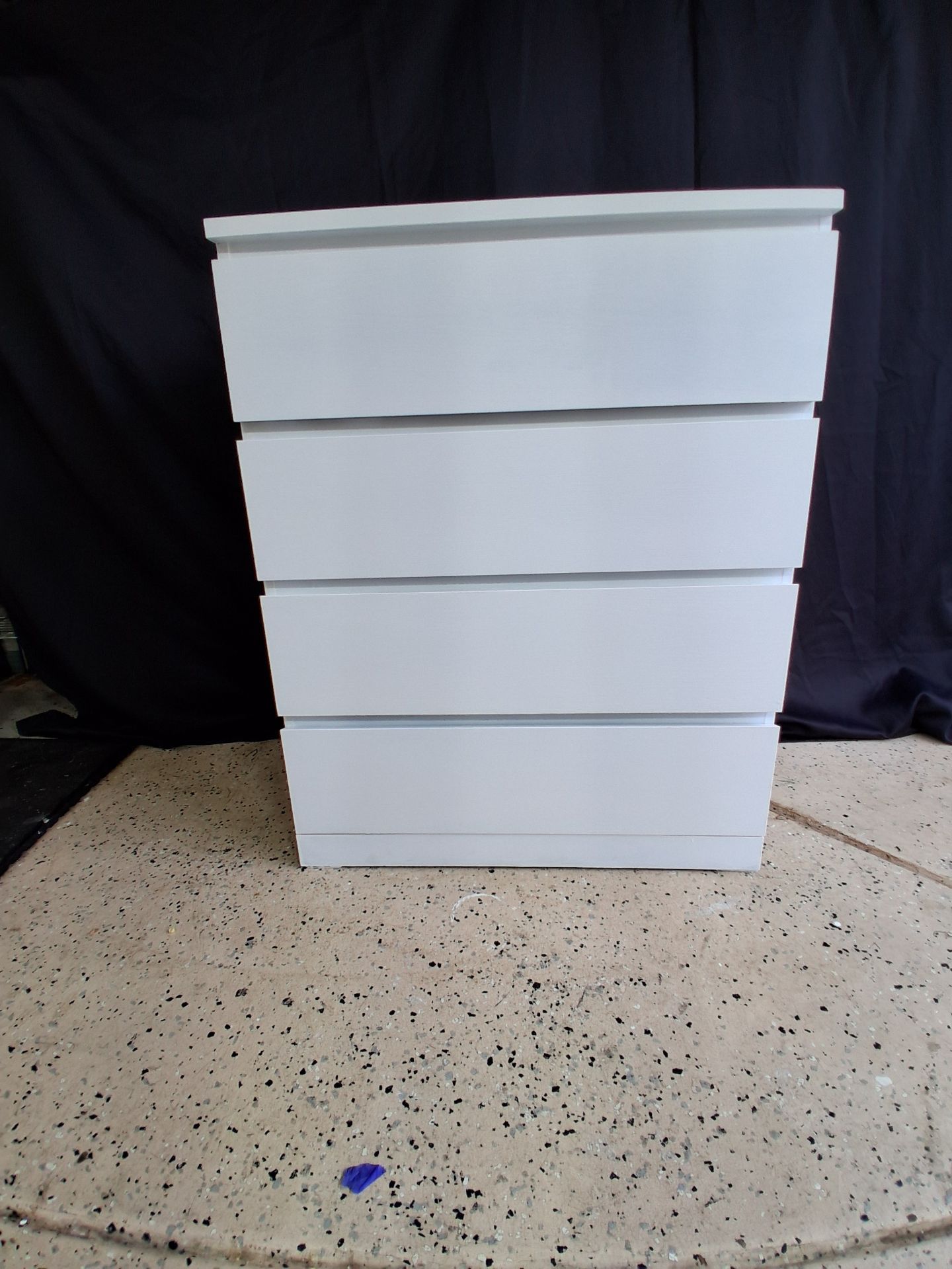 Fully Refreshed white modern four drawer dreser
