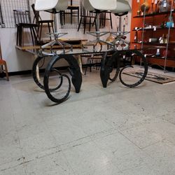 Ibex Dining Table With Thick Glass Top