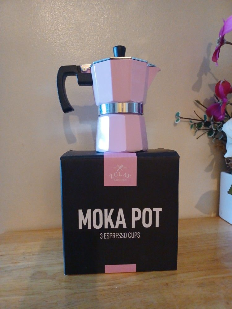 New Pink Stovetop Expresso Coffee Maker