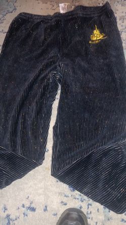 Disney 50th Anniversary Luxe Jogger Pants Womens XS Gray Corduroy Pull On Comfy