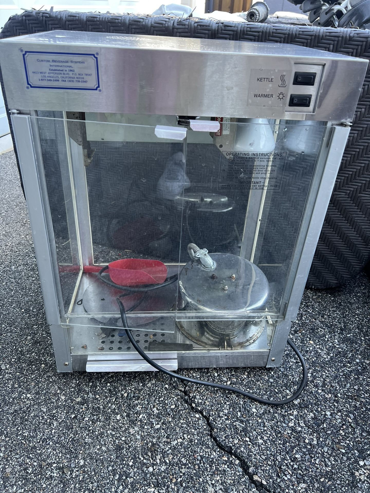 Custom Beverage Systems International Popcorn Machine