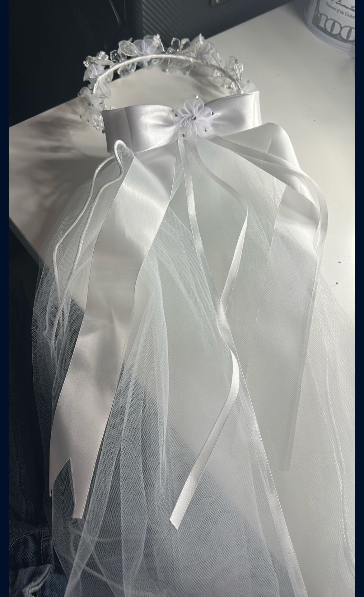 First Communion Dress With Vail Size 14