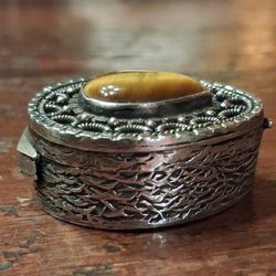 Antique 900 Silver Eastern European Pill Box
