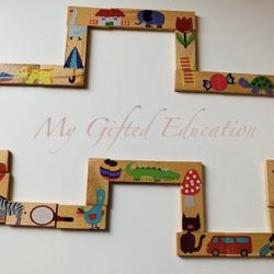 Wooden Picture Domino Puzzle 