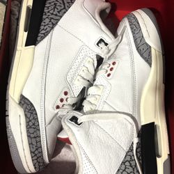 Jordan white cement 3s size 6.5y