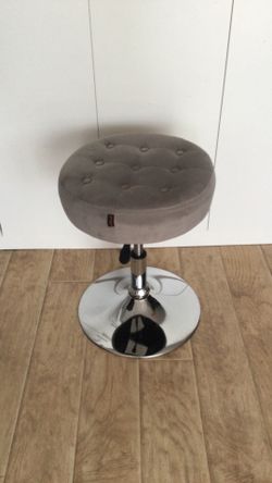 Grey Adjustable Swivel Ottoman Stool