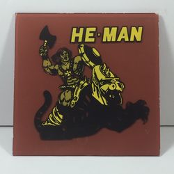 Vintage 1984 He-Man riding Battle Cat Mirror Carnival Glass. --Very Rare--.