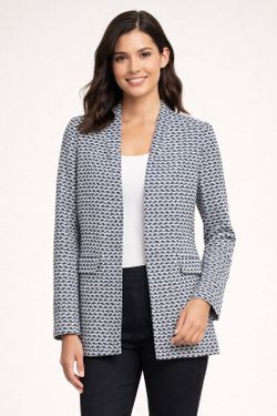 Calvin Klein Women’s Tweed Blazer – Size 6P – Elegant Open Front Jacket