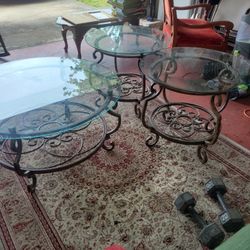Glass Coffee Table Set (Read Description)