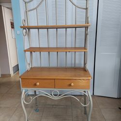 BAKERS RACK, MULTIFUNCTION, METAL AND WOOD 