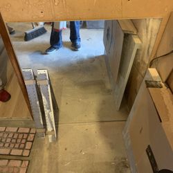 30x 34.5 in vanity mirror with mounting brackets