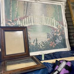 Antique Oil, Painting, And Frame