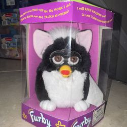 Vintage Furby Black And White Ripped Top