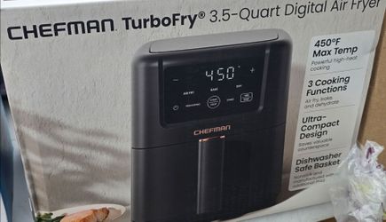 Chefman TurboFry 3-in-1 Air Fryer, 450°F Max Temp with 3.5 Qt. Nonstick Basket – Black