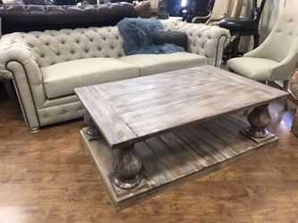Coffee table look like restoration hardware solid wood