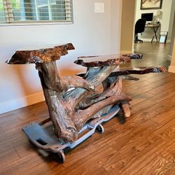 Mid Century Redwood Coffee Table