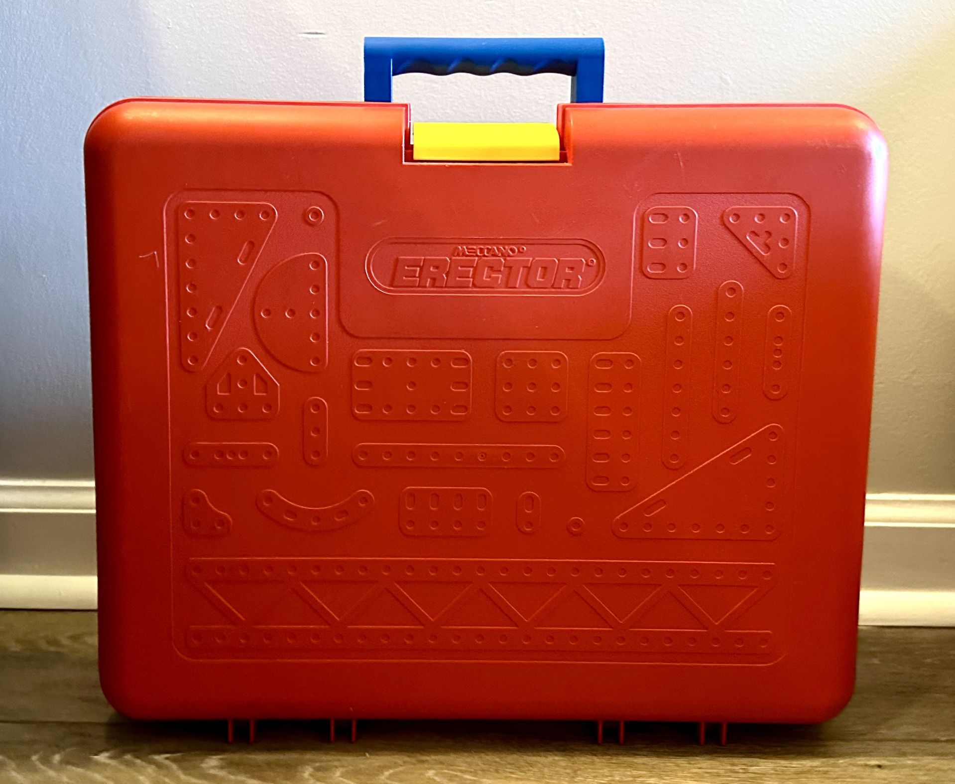 Meccano Erector Set 2 Vintage 1994, Red Plastic Case 2 Trays 90s