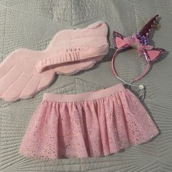 Unicorn Glittery 3pc Dog Costume Sz Med 