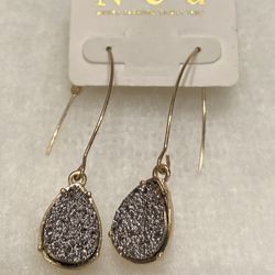 Gray Stone Drop Earrings 