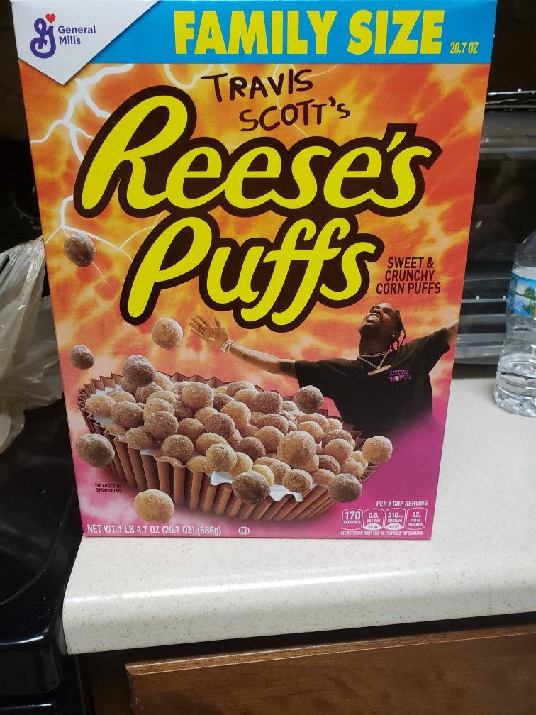 Travis Scott packages of Reese's Cereal