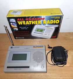 LIKE NEW in box  all hazards emergency alert monitor weather radio NOAA (hurricane supply) $20 FIRM