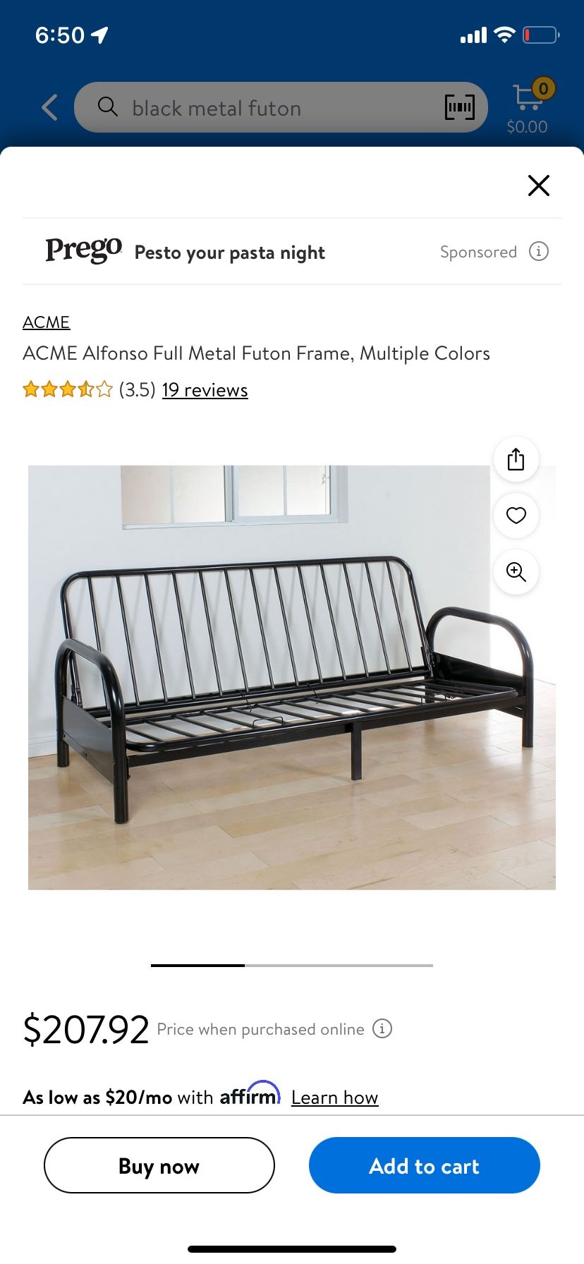 Black Metal Futon