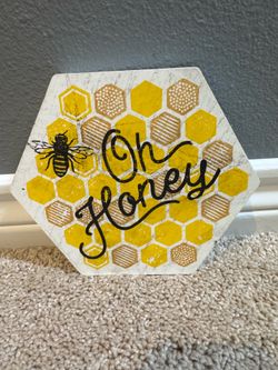 Bee Honey Wooden Decor Sign