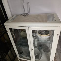 White Glass Display Cabinet – Good Condition