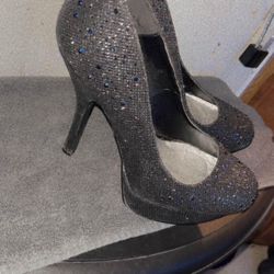 Black Sparkle Heels 