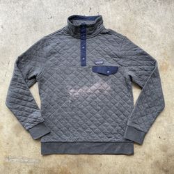Distressed Patagonia Snap T Organic Cotton Pullover Sweater