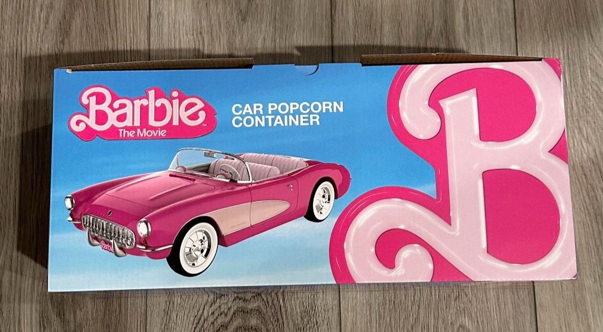 AMC Barbie: The Movie Collectible Pink Corvette Convertible Popcorn Container