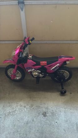 Girls electric bike with training wheels