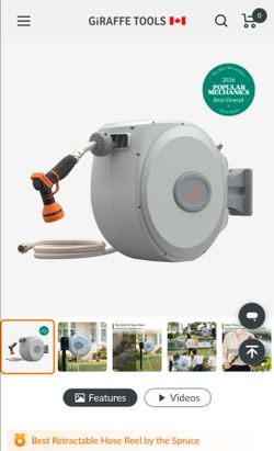 Giraffe Tools Retractable Wall-Mount Hose Reel