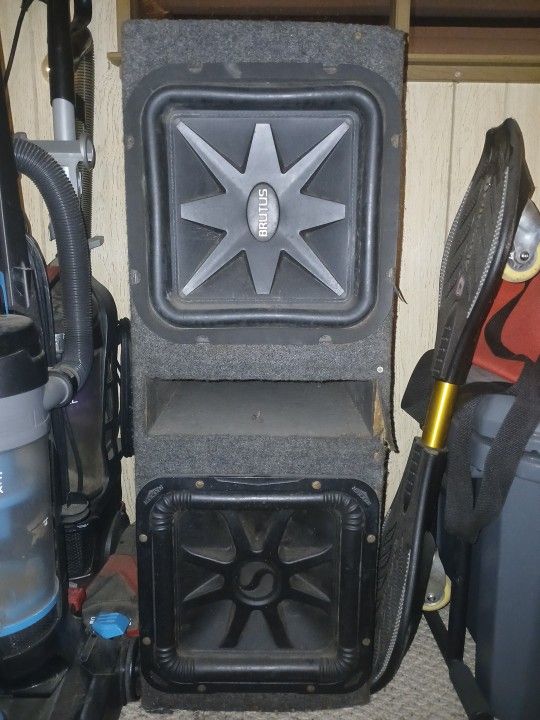 2 12in Solar barrack Square Subs With Box Brutus And  Kicker L5