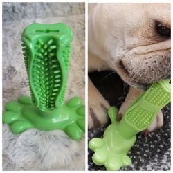 NEW Dog Chew Toy Toothbrush Natural Rubber S/M pets