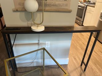 Narrow Console Table with Built-In Power Outlets