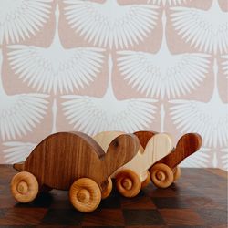 Wooden Montessori Turtle Toy | Natural Hardwood