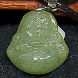 Burmese Jadeite Pendant Happy Mini Buddha. 