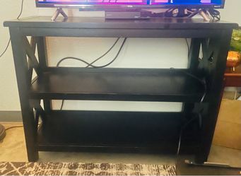Black Wood TV Stand / Entry Table / Bookcase / Shelves