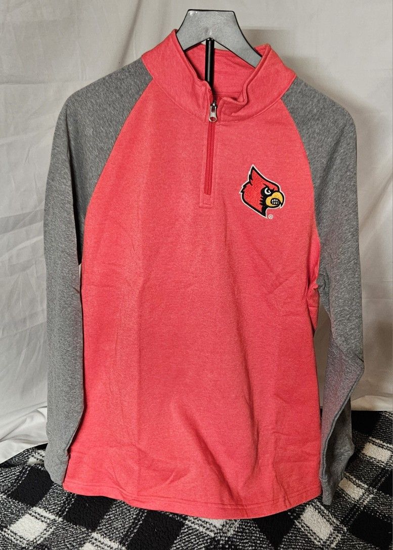 Louisville Cardinals Captivating Two Yutes Raglan Quarter-Zip Windshirt - Red/Charcoal Size Large