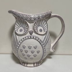Vintage Ceramic Owl Pitcher Decor