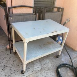 Vintage Small Metal Utility Table