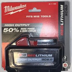 Milwaukee New 8ah Battery high Output M18
