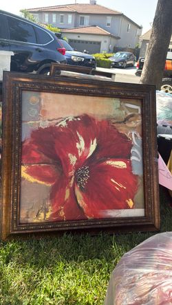 Flower canvas painting (set of 2)