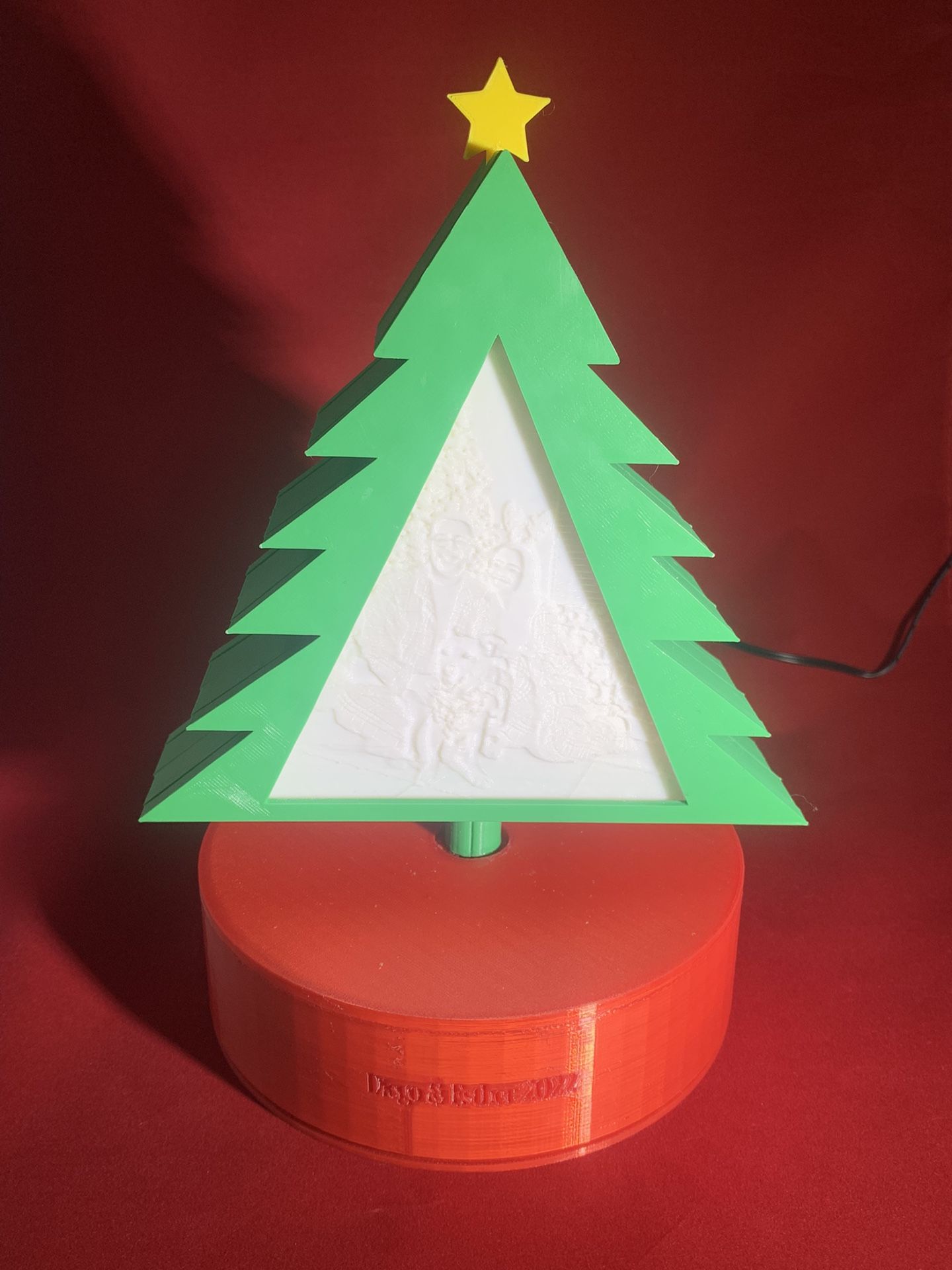 Custom Made to Order Christmas tree Lithophane.