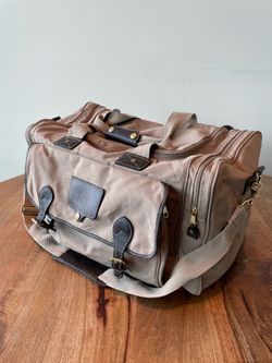Ford × Eddie Bauer Canvas Leather Duffel Bag - Vintáge Travel Bag