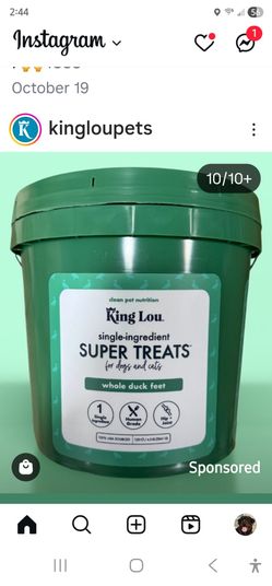 Bucket of King Lou duck feet (Natures Tooth brush)