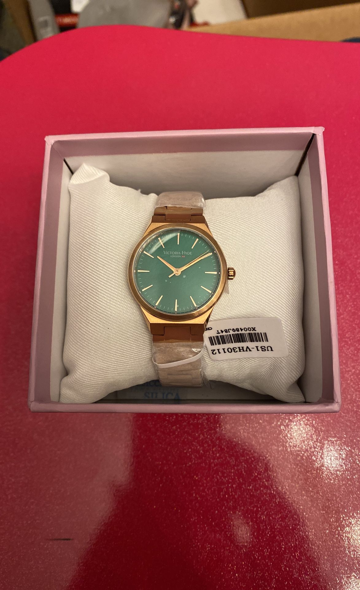 Victoria Hyde Green Face Rose Gold Watch