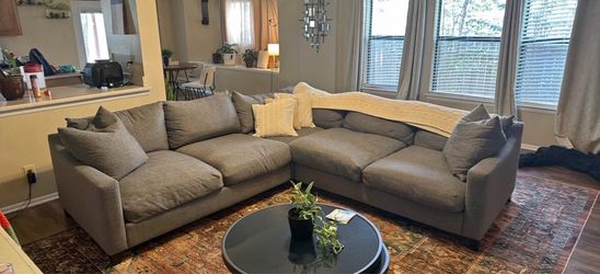 Gray Deep Seated Havertys Sectional Couch