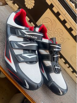 Venzo Bicycle Men's Size 14 Road Cycling Riding Shoes 3 Straps